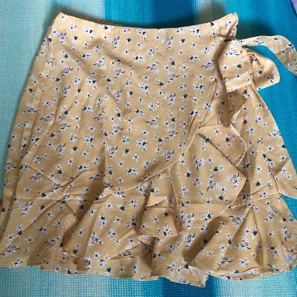 Yellow floral skirt
